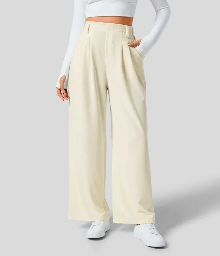 CHARLOTTE - WIDE-LEG PLEATED PALAZZO PANTS